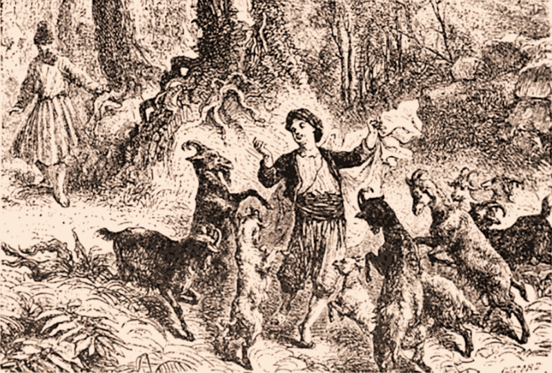 Bức họa về chàng trai chăn dê, người được cho đã tìm ra cây cà phê