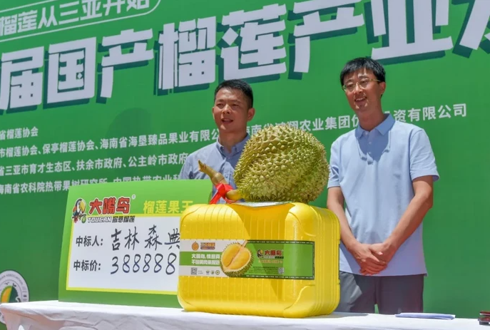 Quả sầu riêng nặng 6,91kg được bán đấu giá tại Hải Nam.