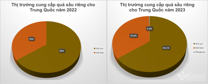 Thị phần sầu riêng Việt Nam tại Trung Quốc tăng mạnh. Biểu đồ: Tâm An.