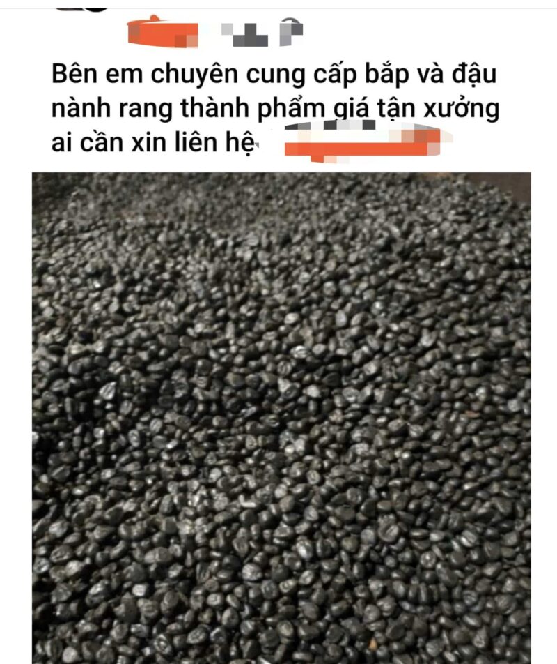 cà phê bẩn trộn bắp và đậu nành