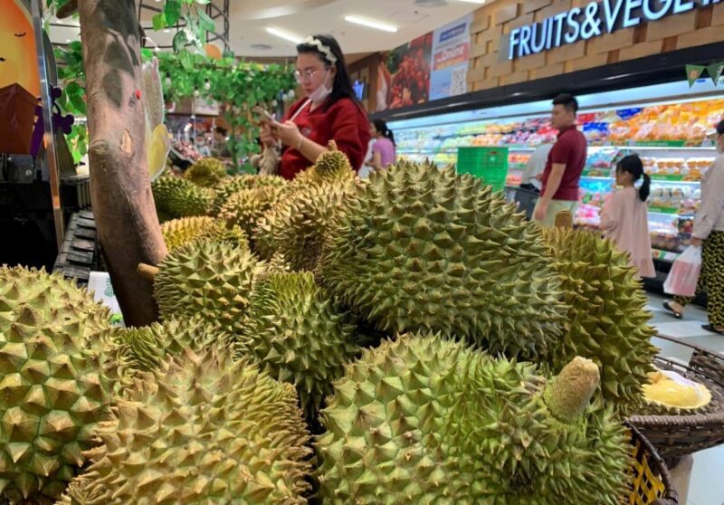 durian at the supermarket